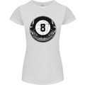8-Ball Skull Pool Player 9-Ball Womens Petite Cut T-Shirt White