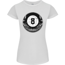 8-Ball Skull Pool Player 9-Ball Womens Petite Cut T-Shirt White