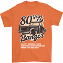 80 Year Old Banger Birthday 80th Year Old Mens T-Shirt 100% Cotton Orange