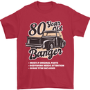 80 Year Old Banger Birthday 80th Year Old Mens T-Shirt 100% Cotton Red