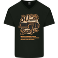 80 Year Old Banger Birthday 80th Year Old Mens V-Neck Cotton T-Shirt Black