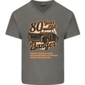 80 Year Old Banger Birthday 80th Year Old Mens V-Neck Cotton T-Shirt Charcoal