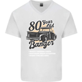 80 Year Old Banger Birthday 80th Year Old Mens V-Neck Cotton T-Shirt White