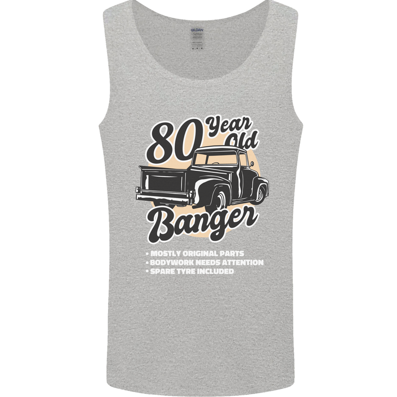 80 Year Old Banger Birthday 80th Year Old Mens Vest Tank Top Sports Grey