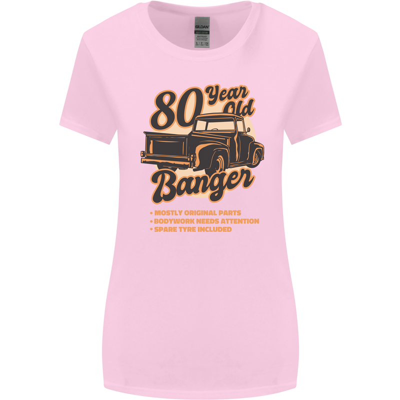 80 Year Old Banger Birthday 80th Year Old Womens Wider Cut T-Shirt Light Pink