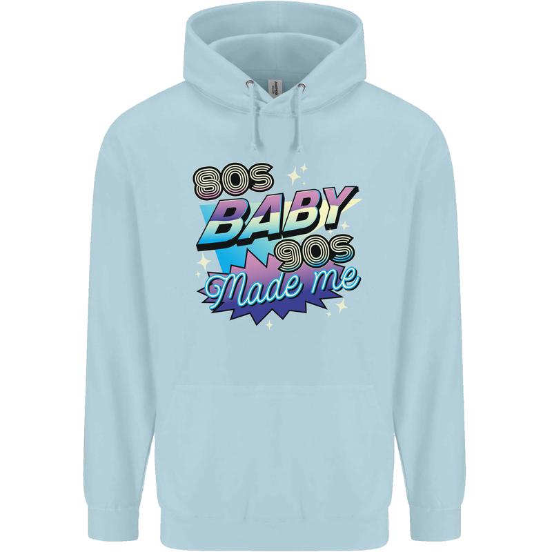 80s Baby 90s Made Me Music Pop Rock Childrens Kids Hoodie Light Blue
