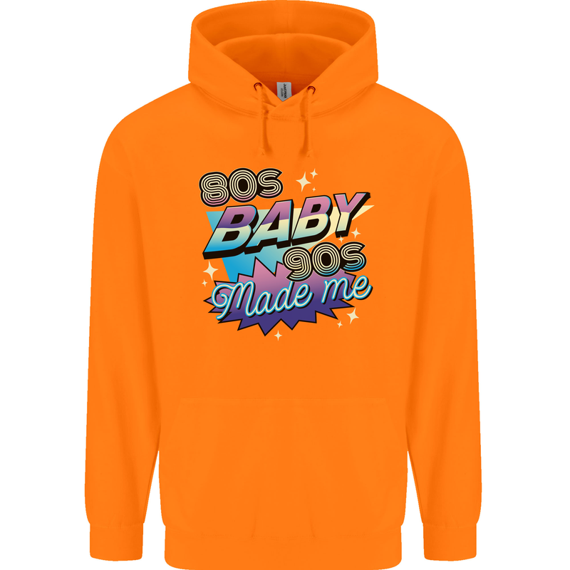 80s Baby 90s Made Me Music Pop Rock Childrens Kids Hoodie Orange