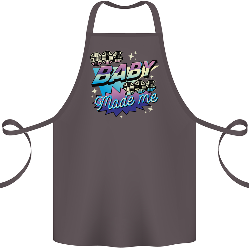 80s Baby 90s Made Me Music Pop Rock Cotton Apron 100% Organic Dark Grey
