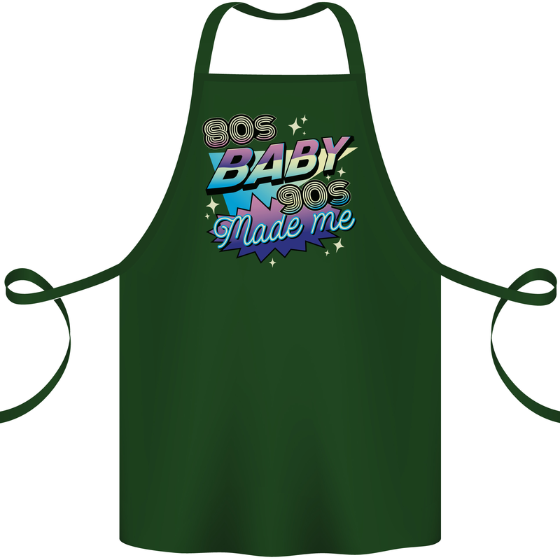 80s Baby 90s Made Me Music Pop Rock Cotton Apron 100% Organic Forest Green