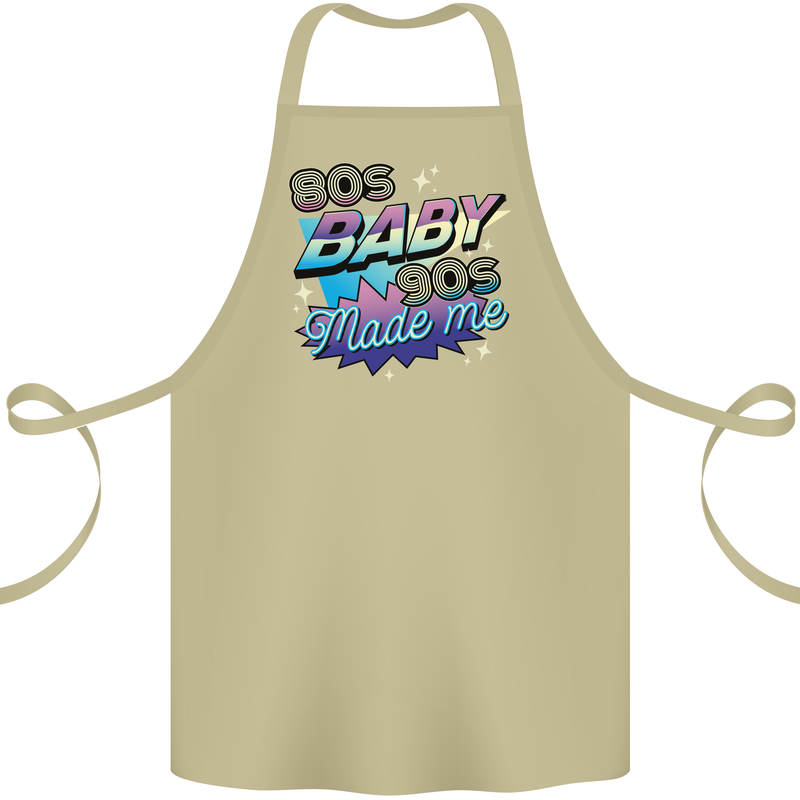 80s Baby 90s Made Me Music Pop Rock Cotton Apron 100% Organic Khaki