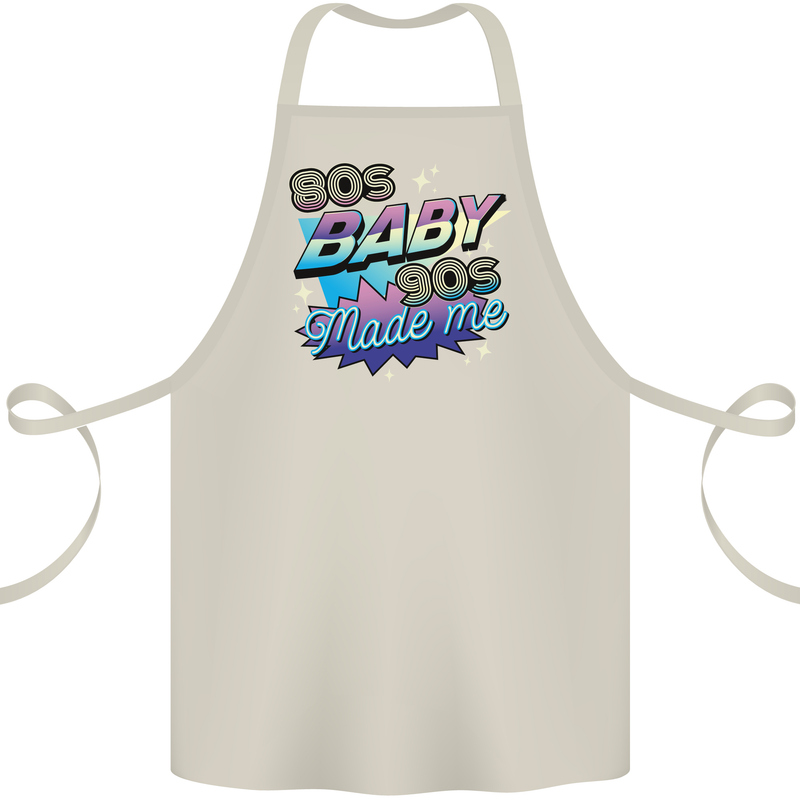 80s Baby 90s Made Me Music Pop Rock Cotton Apron 100% Organic Natural