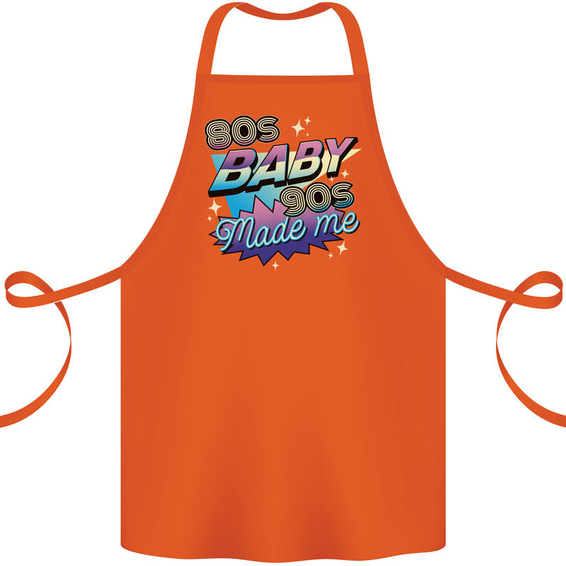 80s Baby 90s Made Me Music Pop Rock Cotton Apron 100% Organic Orange
