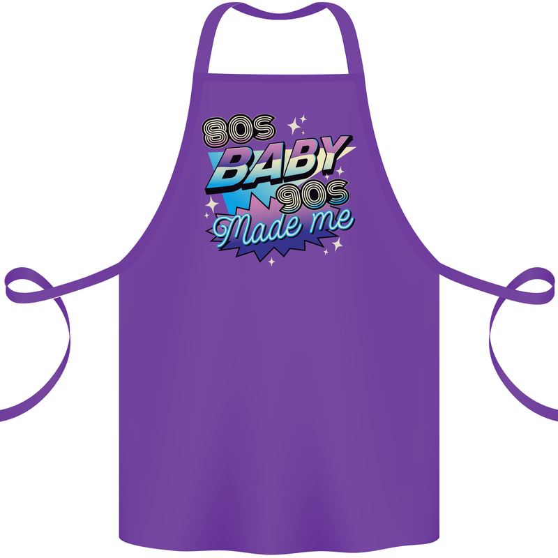 80s Baby 90s Made Me Music Pop Rock Cotton Apron 100% Organic Purple