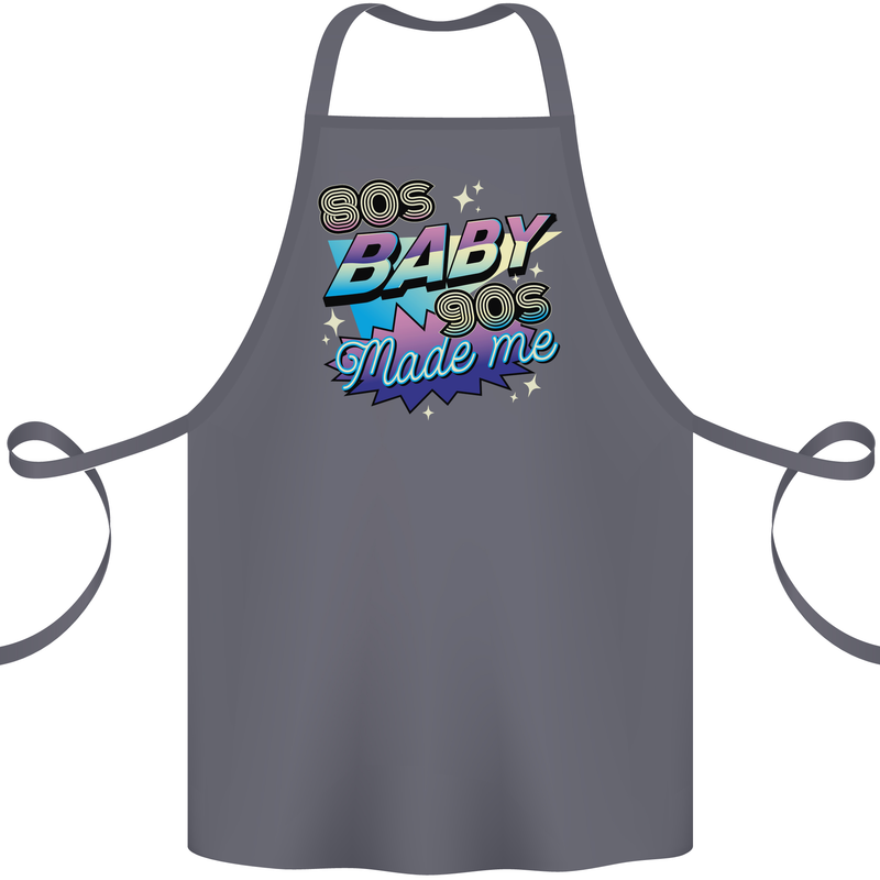 80s Baby 90s Made Me Music Pop Rock Cotton Apron 100% Organic Steel