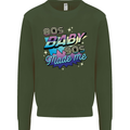 80s Baby 90s Made Me Music Pop Rock Kids Sweatshirt Jumper Forest Green