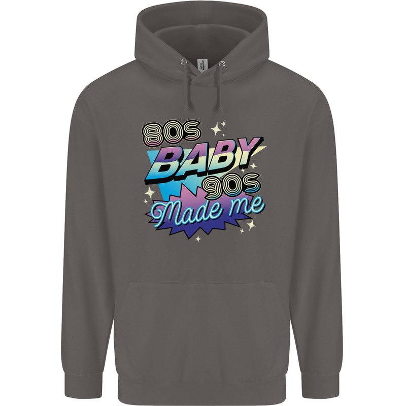 80s Baby 90s Made Me Music Pop Rock Mens 80% Cotton Hoodie Charcoal