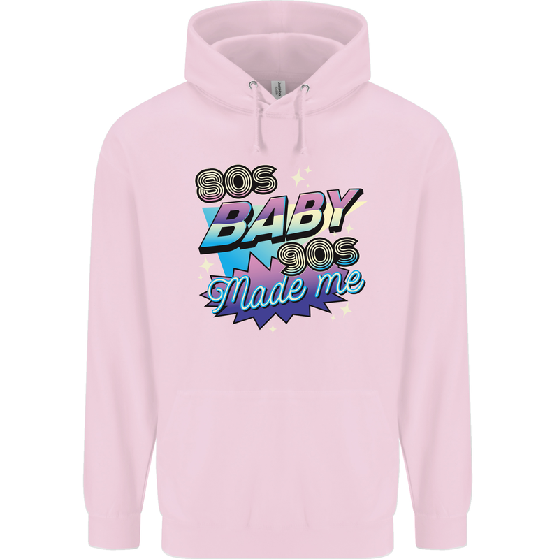 80s Baby 90s Made Me Music Pop Rock Mens 80% Cotton Hoodie Light Pink