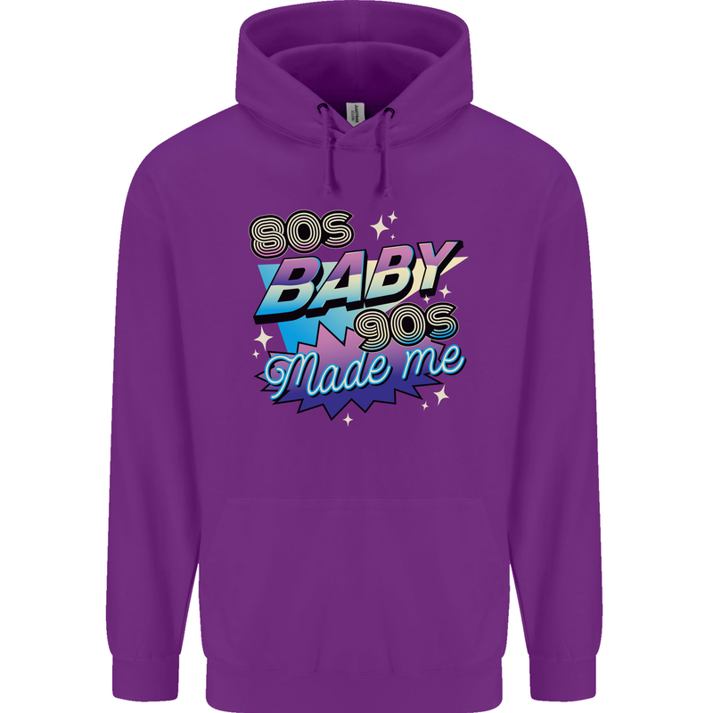 80s Baby 90s Made Me Music Pop Rock Mens 80% Cotton Hoodie Purple
