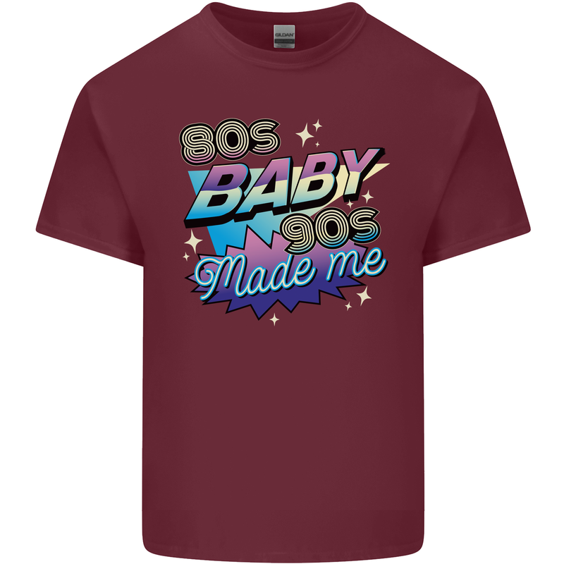 80s Baby 90s Made Me Music Pop Rock Mens Cotton T-Shirt Tee Top Maroon