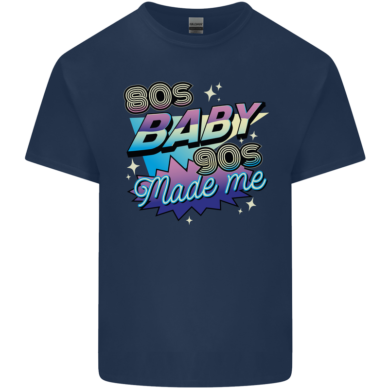 80s Baby 90s Made Me Music Pop Rock Mens Cotton T-Shirt Tee Top Navy Blue