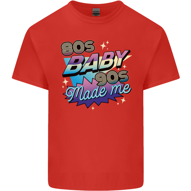 80s Baby 90s Made Me Music Pop Rock Mens Cotton T-Shirt Tee Top Red