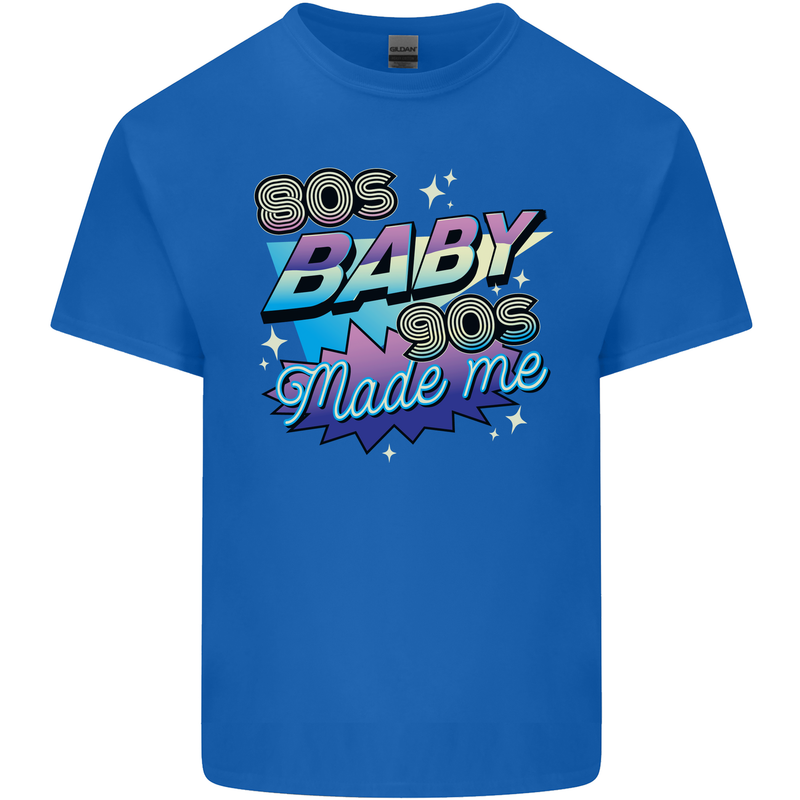 80s Baby 90s Made Me Music Pop Rock Mens Cotton T-Shirt Tee Top Royal Blue