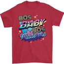 80s Baby 90s Made Me Music Pop Rock Mens T-Shirt 100% Cotton Red