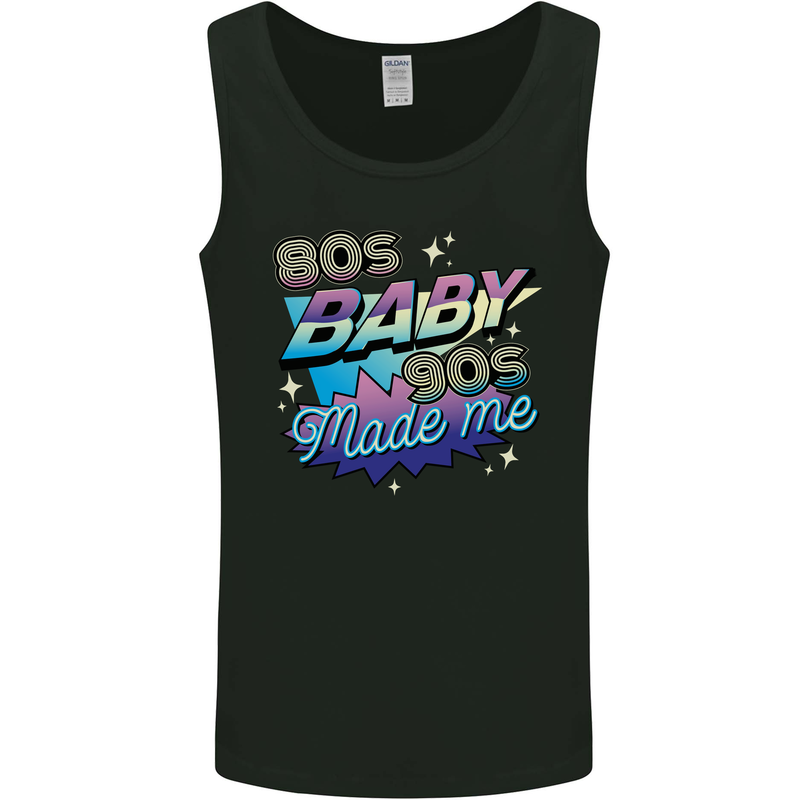 80s Baby 90s Made Me Music Pop Rock Mens Vest Tank Top Black