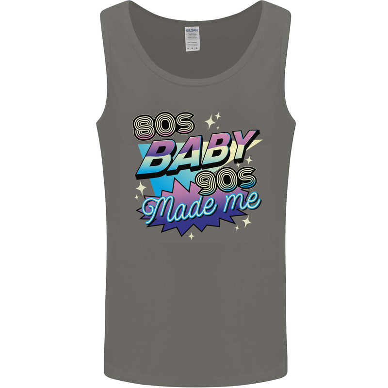 80s Baby 90s Made Me Music Pop Rock Mens Vest Tank Top Charcoal