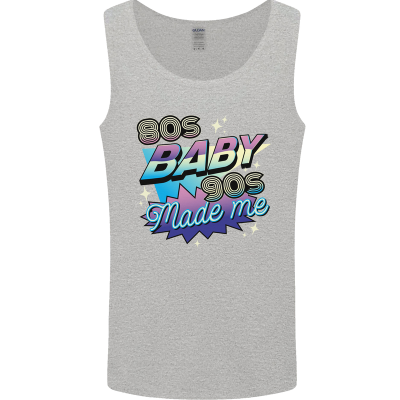 80s Baby 90s Made Me Music Pop Rock Mens Vest Tank Top Sports Grey