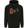 80s Music Vinyl Record Decks Turntable Childrens Kids Hoodie Black