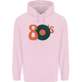 80s Music Vinyl Record Decks Turntable Childrens Kids Hoodie Light Pink