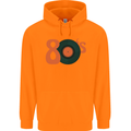 80s Music Vinyl Record Decks Turntable Childrens Kids Hoodie Orange
