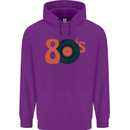 80s Music Vinyl Record Decks Turntable Childrens Kids Hoodie Purple