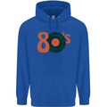 80s Music Vinyl Record Decks Turntable Childrens Kids Hoodie Royal Blue