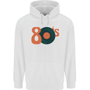 80s Music Vinyl Record Decks Turntable Childrens Kids Hoodie White