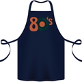 80s Music Vinyl Record Decks Turntable Cotton Apron 100% Organic Navy Blue