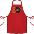 80s Music Vinyl Record Decks Turntable Cotton Apron 100% Organic Red