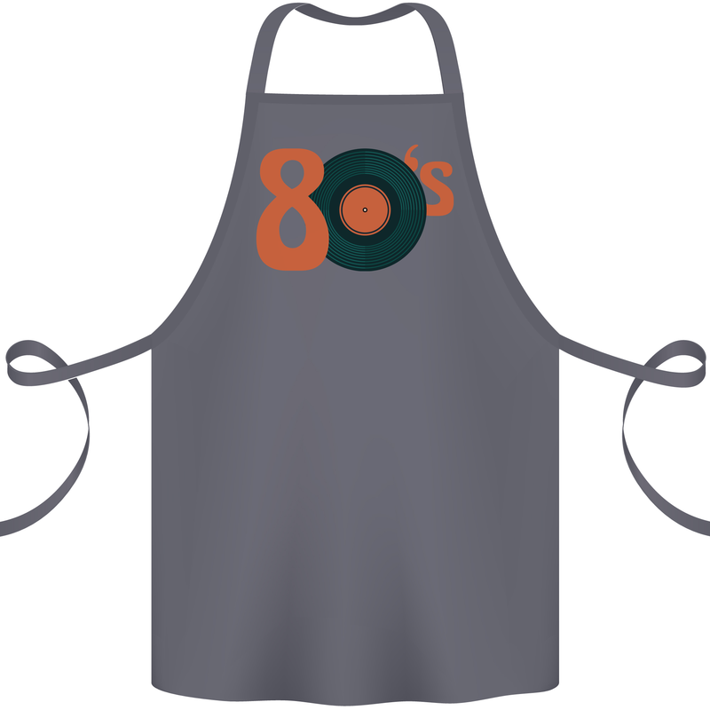 80s Music Vinyl Record Decks Turntable Cotton Apron 100% Organic Steel
