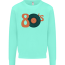 80s Music Vinyl Record Decks Turntable Kids Sweatshirt Jumper Peppermint