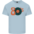 80s Music Vinyl Record Decks Turntable Mens Cotton T-Shirt Tee Top Light Blue