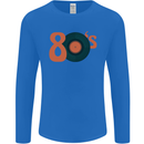 80s Music Vinyl Record Decks Turntable Mens Long Sleeve T-Shirt Royal Blue