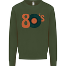 80s Music Vinyl Record Decks Turntable Mens Sweatshirt Jumper Forest Green