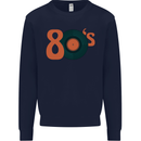 80s Music Vinyl Record Decks Turntable Mens Sweatshirt Jumper Navy Blue