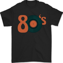 80s Music Vinyl Record Decks Turntable Mens T-Shirt 100% Cotton Black