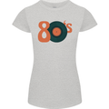 80s Music Vinyl Record Decks Turntable Womens Petite Cut T-Shirt Sports Grey