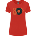 80s Music Vinyl Record Decks Turntable Womens Wider Cut T-Shirt Red