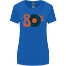 80s Music Vinyl Record Decks Turntable Womens Wider Cut T-Shirt Royal Blue