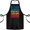 80th Birthday 80 Year Old Cotton Apron 100% Organic Black