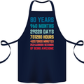 80th Birthday 80 Year Old Cotton Apron 100% Organic Navy Blue